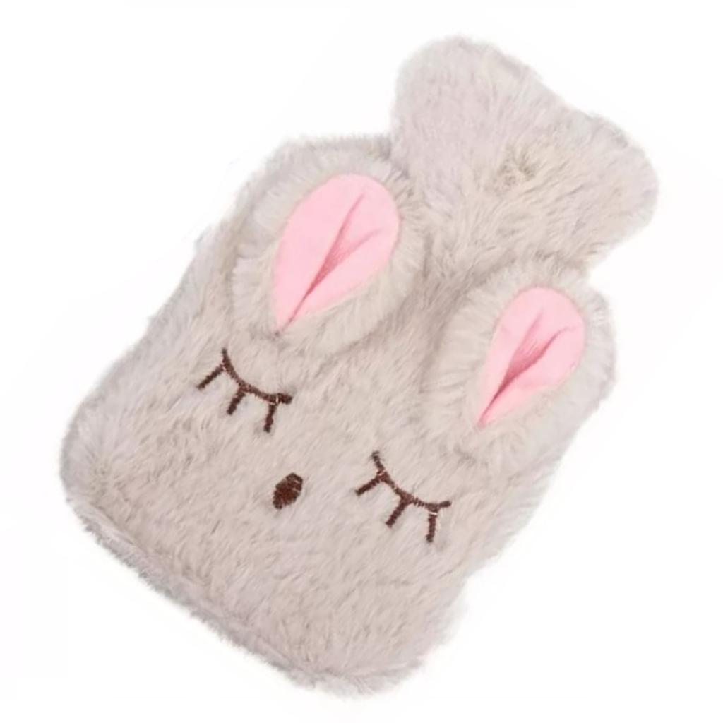 Hot Water Bottle Explosion Proof Prevent Scald Detachable Rabbit Pattern Plush Cover Hot Water Bag
