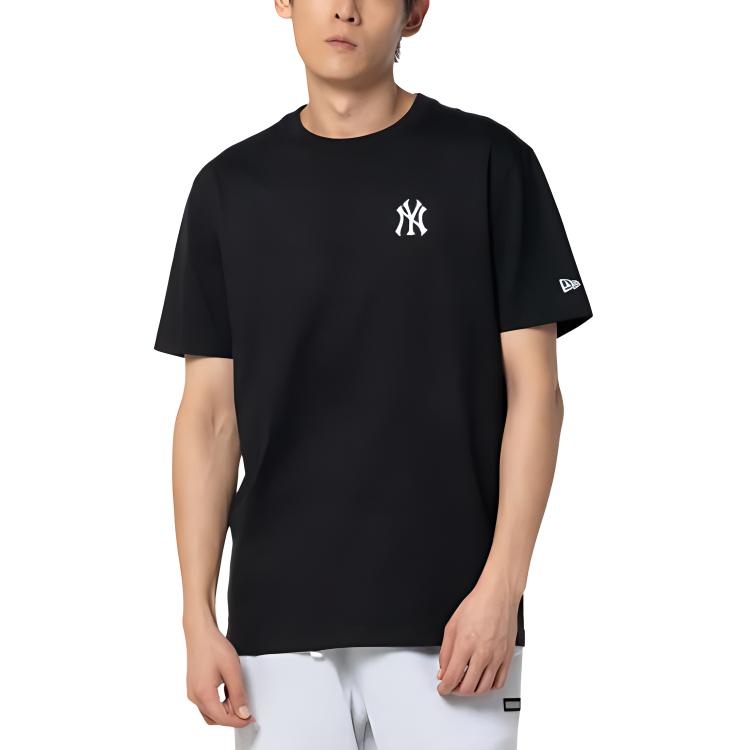 MLB New York Yankees Logo Print Comfortable Casual Crew Neck Short Sleeve T-Shirt Unisex Tops Black 3ATSM0544-50BKS