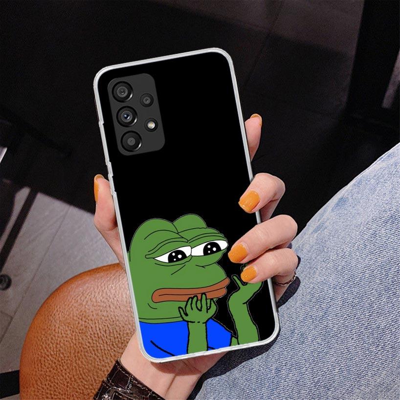 Cute Frogs Party Sad Pepe Phone Case For Samsung Galaxy A17 A16 A15 A14 A13 A57 A56 A55 A54 A53 A37 A36 A35 A34 A33 A26 A25 A24