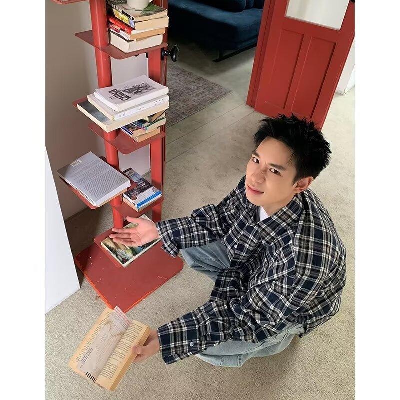 2024 Bokstaver Langermet Skjorte Japansk Hong Kong Stil Ins Løs Skjorte Gutter Sommer Trendy Allsidig Avslappet Kåpe