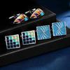Moder Mens Coloful Pattern Square Cufflinks Pastel Sail Shaped Sleeve Button Birthday Anniversary Father's Day Pretty Gift