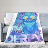 Derpy Blue Tiger Plush Blanket KPop Demon Hunters Creative Throw Blankets for Bed Sofa Couch 200x150cm Quilt