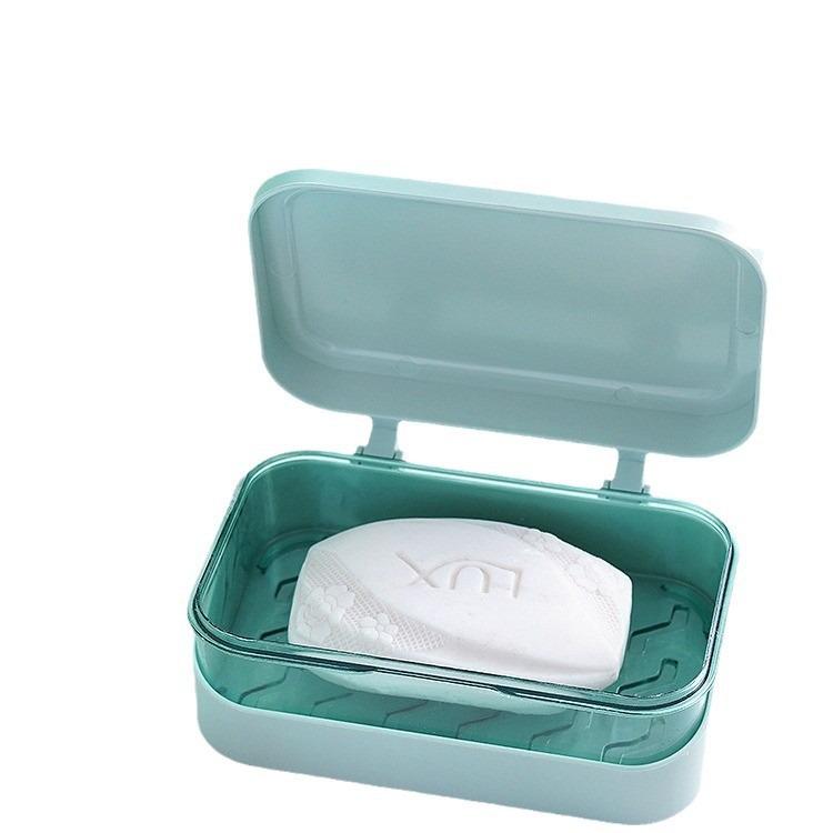 Double Layer Soap Holder with Drain - Light Luxury Design for Bathroom & Travel