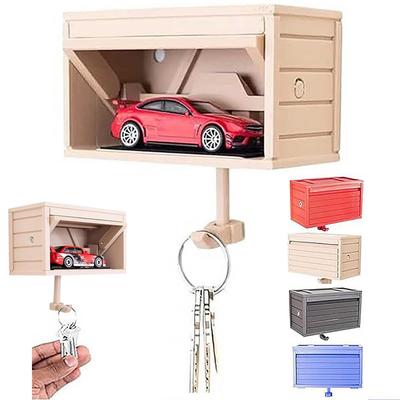 Car Garage Key Holder Wall Mount Key Organizer Creative Car Key Hook with Opening Door Garage Shaped Key Holder for Entryway