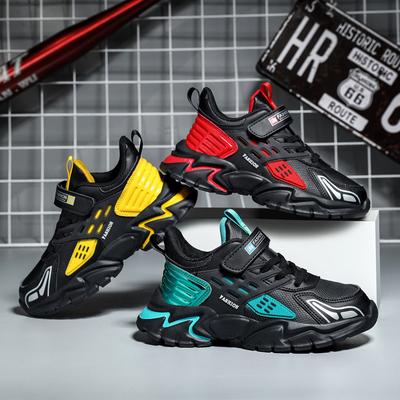 Fashion Boys' New Four-season Sports Shoes Leather Mesh Velvet Non-slip and Wear-resistant Casual Sports Shoes