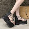 Fashion 2025 Designers Women Summer Sandals Open Toe Platform Wedge Sneakers Women Casual Shoes Beach Sandálias Das Mulheres 8CM