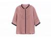 Summer 2025 Retro Embroidered Ramie Blouse: Women's Chic Color Block Age-Reducing Shirt