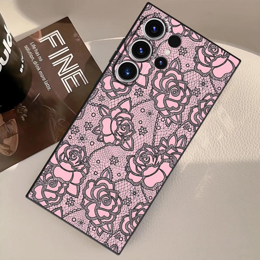 Case for Samsung Galaxy S26 Ultra S25 Plus S20 Ultra S10 S9 S24 Note 20 8 9 10 S23 S21 FE Funda Phone Cover Creative Lace