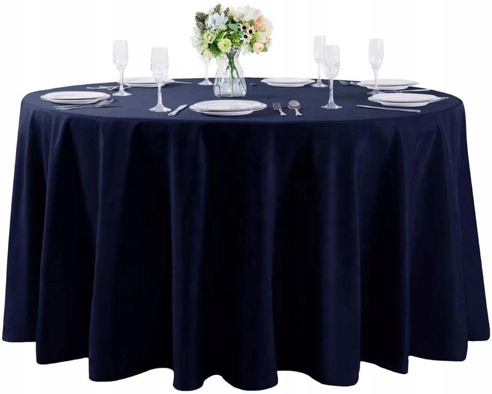 Navy Blue Tablecloth Round Table 320Cm Wedding Banquet