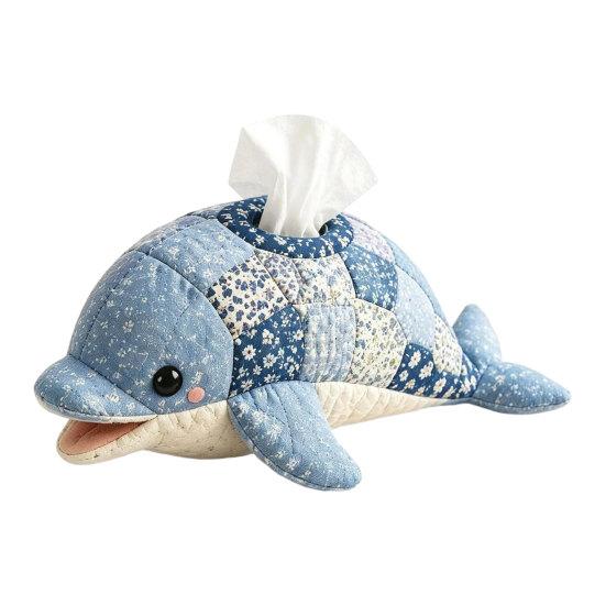DIY Tissue Box Top Fabric Cover Opening Soft Marine C