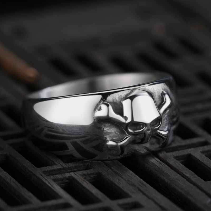 316L Stainless Steel Small Skull Ring for Man Punk Rock Polished Dropshipping Boyfriend Biker Jewelry Creativity Gift Wholesale