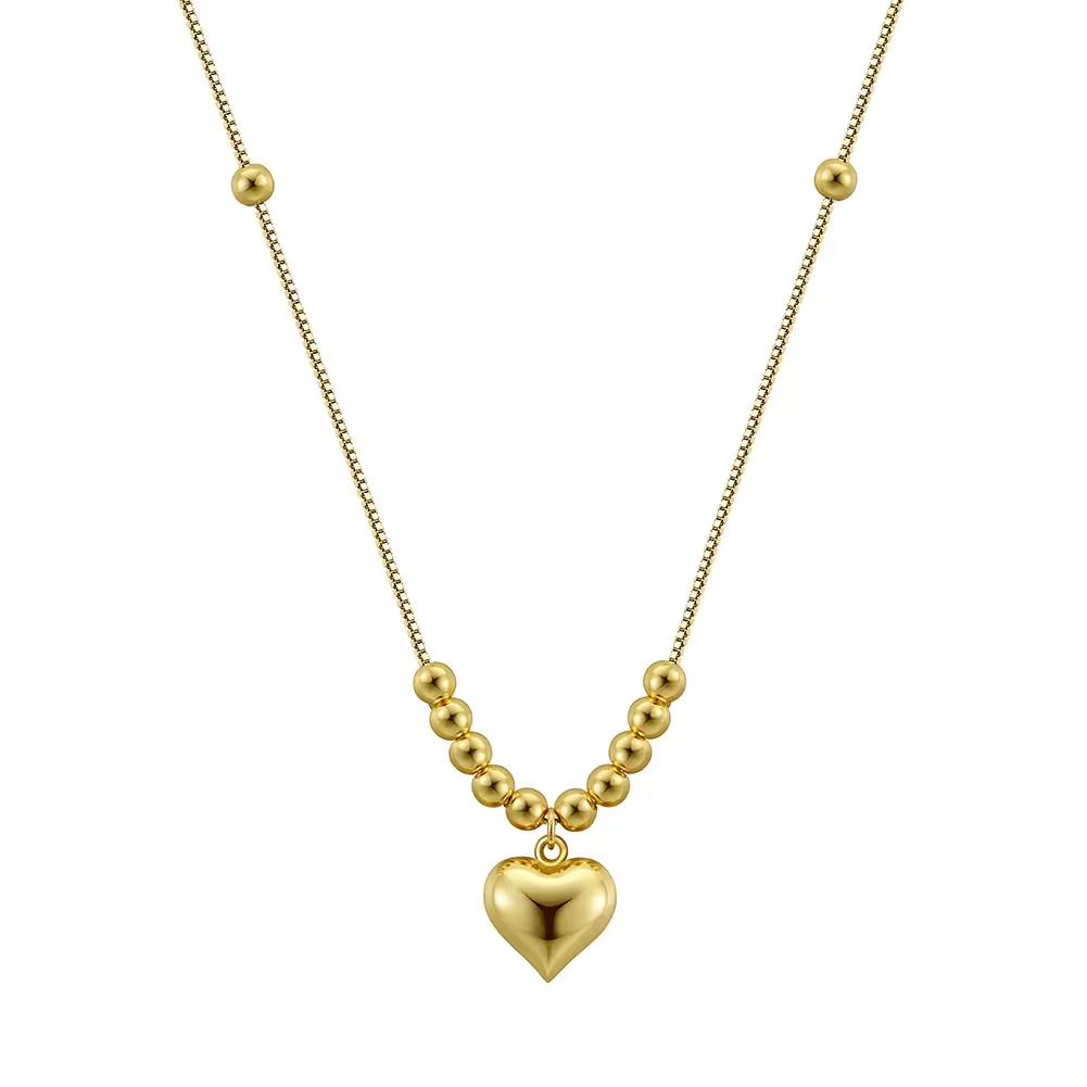 YFN Women's Trendy 925 Silver Heart Pendant Necklace Rhodium Plated Choker for Weddings Engagements Parties