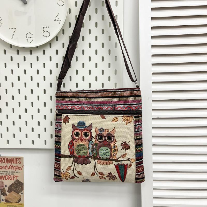 Ethnic Embroidered Cotton Mini Shoulder Bag With Multiple Compartments For Casual Outfits