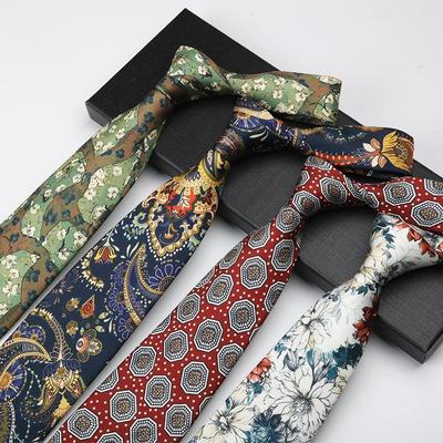 Pattern Tie Men'S Retro Business Dress Printed Cashew Cashew Casual High-End Soft Hand Wide Tie