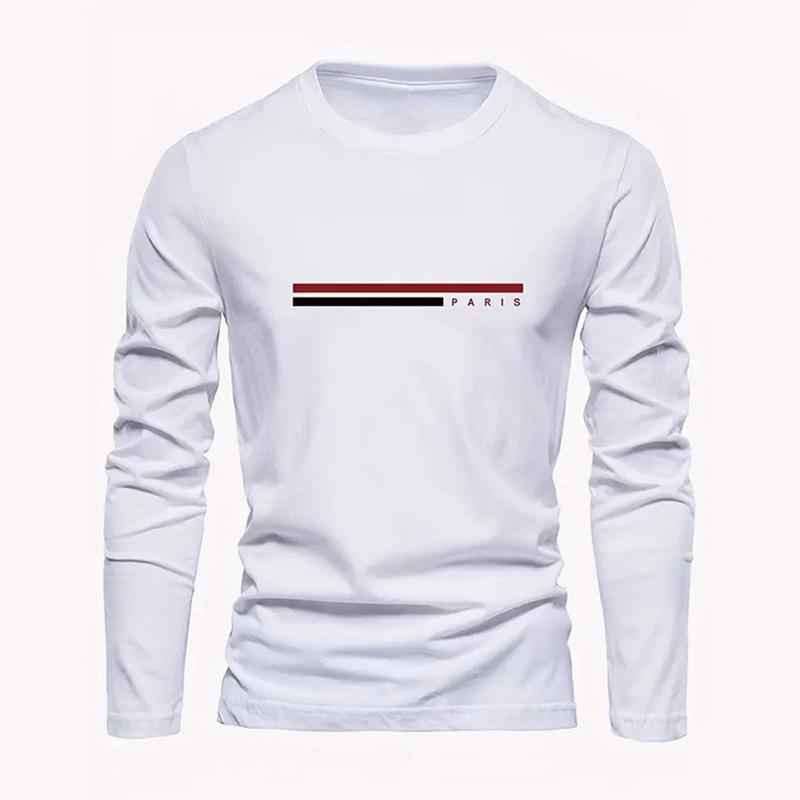 Spring Men's,Men's Letter Printing,Men's Long Sleeve,Trendy Round Neck New Casual T-Shirt