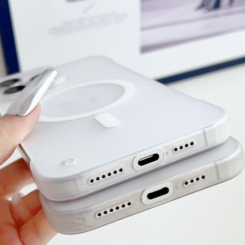 iPhone 17 Pro Max Magnetic Borderless Case (Fits Apple 16, 15, 14, 13 models) - Frosted Design with Large Hole