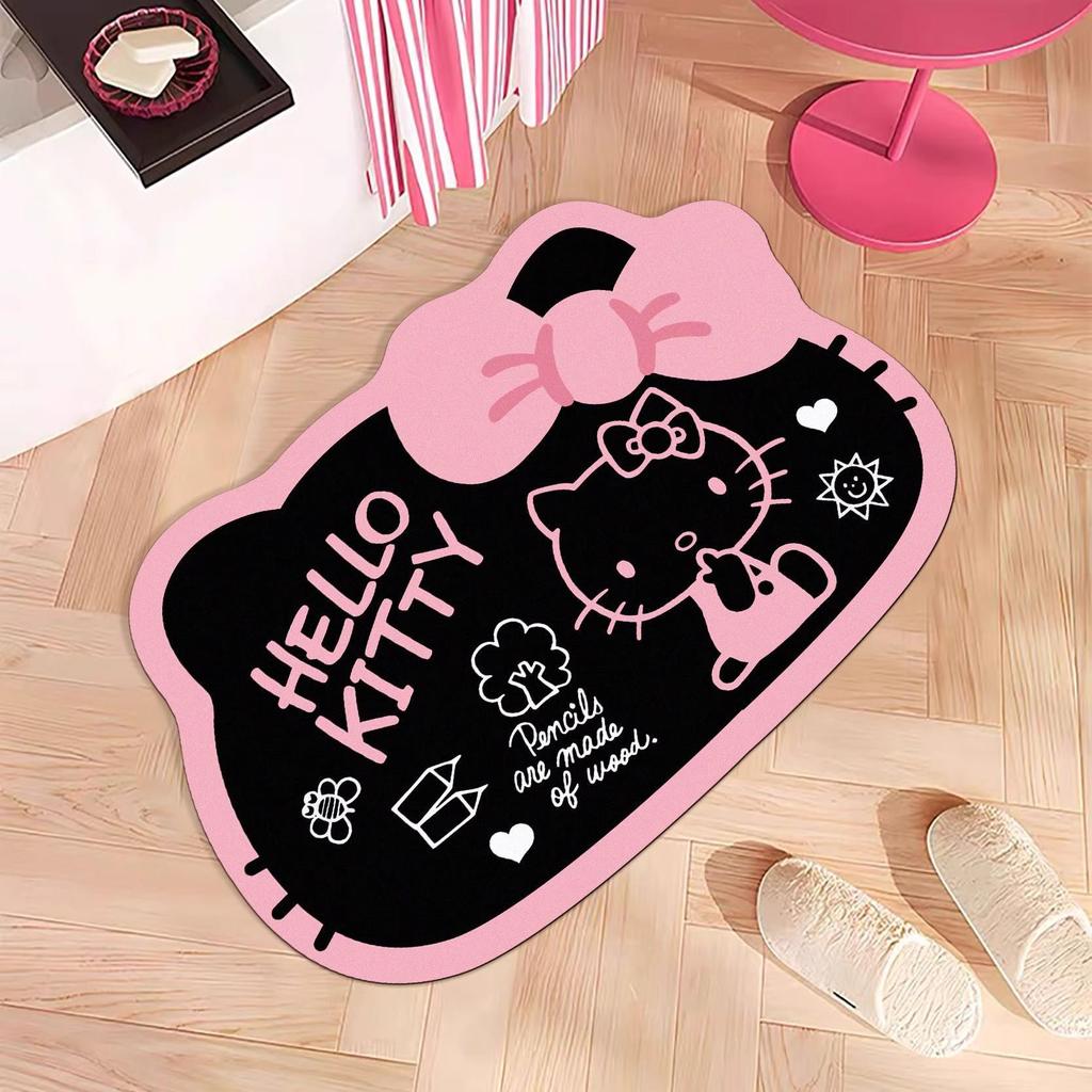 Hello Kitty Quick-Dry Non-Slip Diatomaceous Earth Bath Mat - Absorbent and Easy to Clean