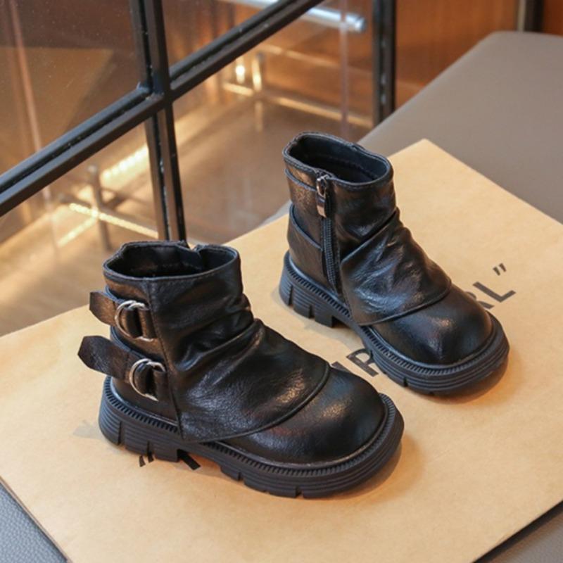 Children's Short Boots British Style Princess Boots Boys Non-slip Leather Boots