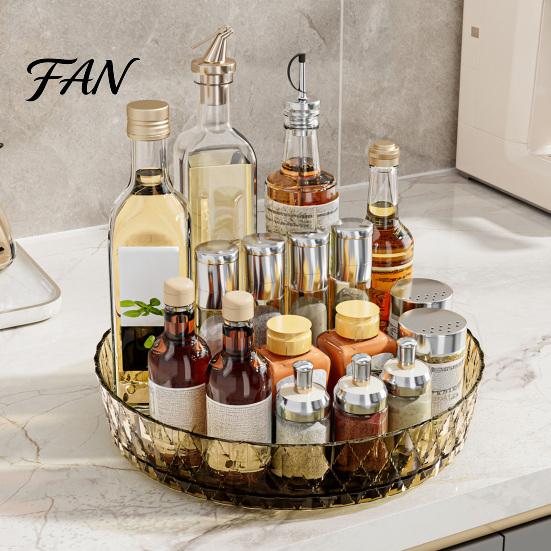 Durable Kitchen Organizer 360 Degree Rotating Spice Rack, Lazy Susan Turntable Countertop Storage Rack for Cabinet, Pantry, Seasoning Bottle Holder