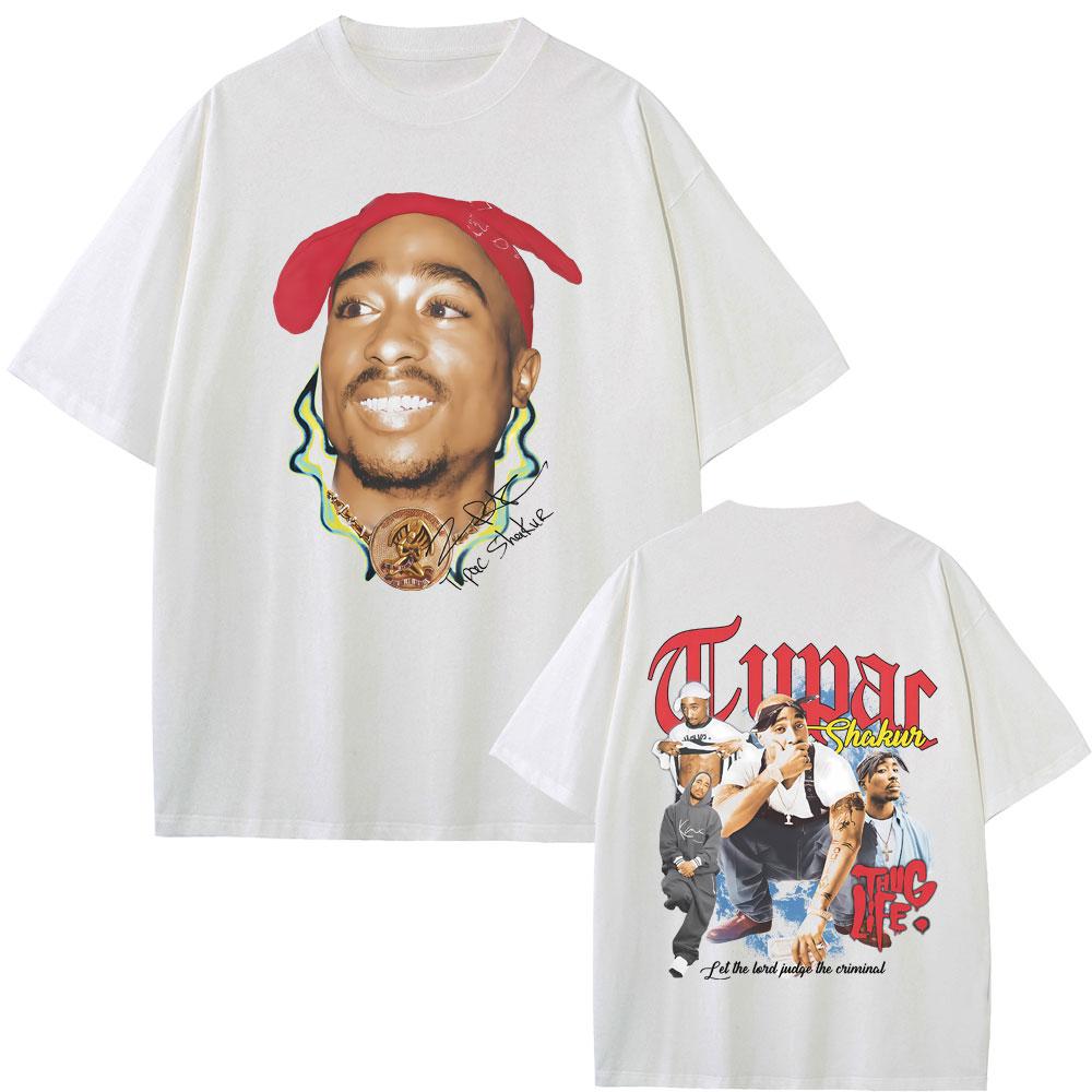 Rapper Tupac 2pac Graphic Tshirt Unisex Women Hip Hop Fashion Vintage T Shirts Casual Oversized T Shirts High Quality Cotton Tops