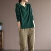 Streetwear Women Long Sleeve Top Solid Color Neck Tshirt Bottoming