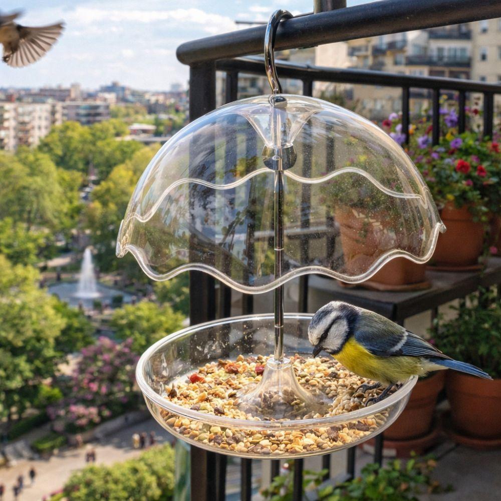 Open Platform Hanging Bird Bath Rainproof Hummingbird Feeder Bird Food Dispenser  Wild Birds