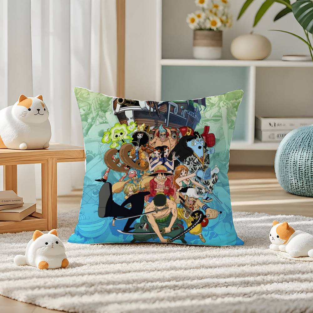One Piece Kozuki Oden Anime Plush Pillow Cover Soft Short Plush Cushion Cover For Sofa Bedroom Home Decor Gift Decoration