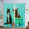 Cartoon Animal Curtains Pet Cat Dog Lion Leopard Elephant Giant Panda Fox Monkey Rabbit Penguin Whale Children's Printed Curtain
