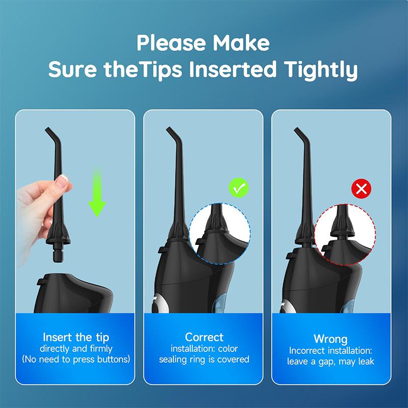 Ústní irigátor Water Flosser Přenosný dentální vodní paprsek 300ml vodní nádržka na čištění zubů USB dobíjecí voděodolný