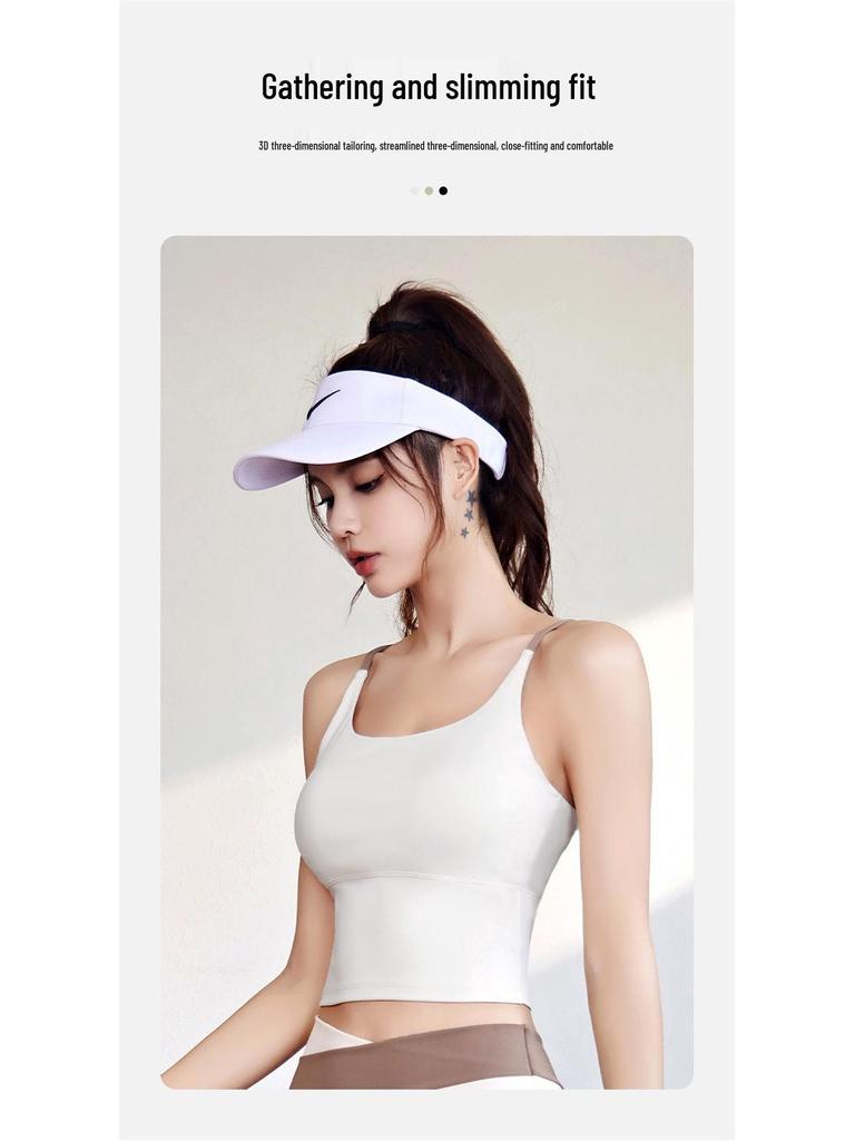 Letní nahý pocit jóga křížená camisola sportovní podprsenka