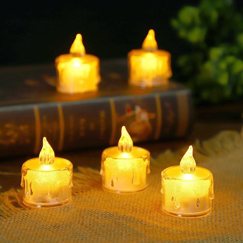 24Pcs Flameless LED Candle Lights Creative Wishing Led Tea Lamp Warm White Halloween Wedding Christmas Decoration Candle Light