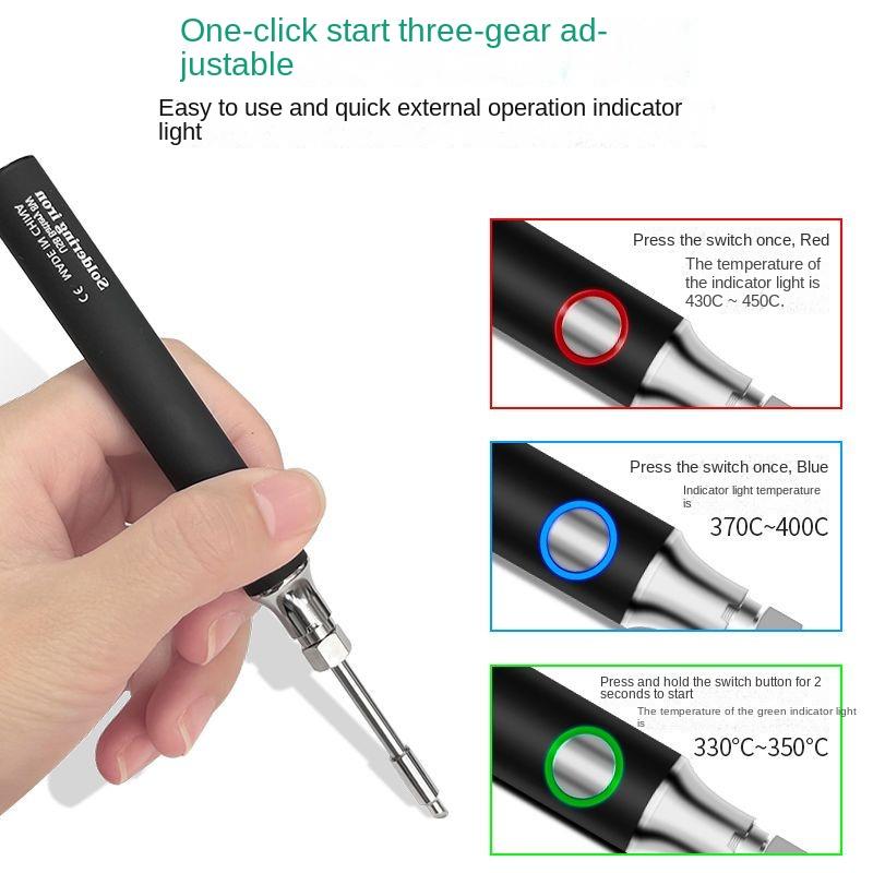 USB Rechargeable Electric Soldering Iron, Mini DIY Electric Welding Pen, Wireless Convenient Welding Small Soldering Iron.
