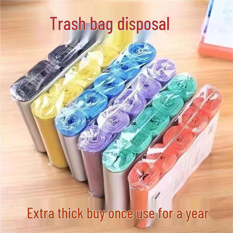

Household Colored Flat Garbage Bags for Kitchen and Bathroom - Medium Size, Disposable, New Material