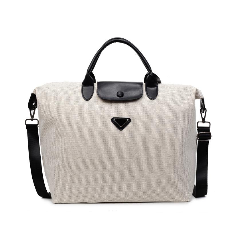 

New large-capacity women s fitness bag, foreign style trendy canvas shoulder bag, simple and lightweight fitness luggage bag чорний