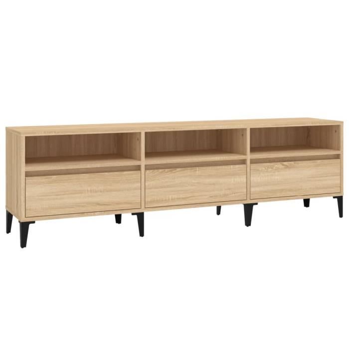 VidaXL Meuble TV chêne sonoma 150x30x44,5 cm bois d'ingénierie 831920
