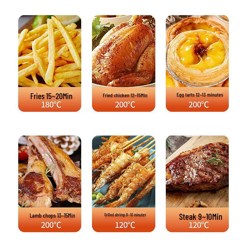 Smart Large-Capacity Air Fryer with Visual Window and 360° Surround Heating