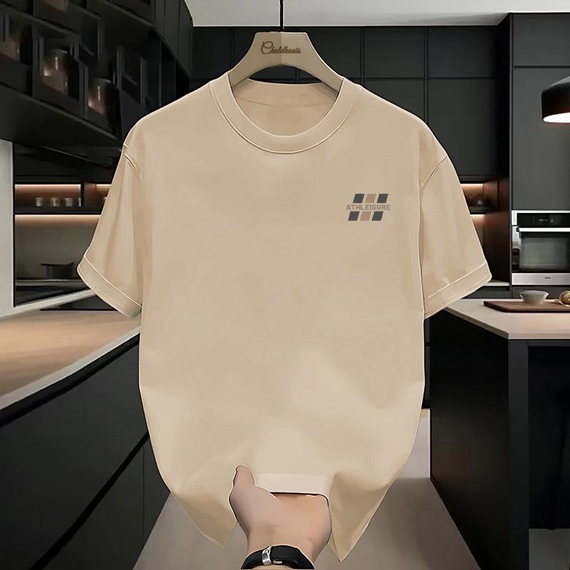 Men's Trendy Plus Size Cartoon T-Shirt: Summer Short-Sleeve, Solid Color