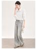 Women's Early Spring Loose Casual Lace Cotton Shirt with Bamboo Joint Design