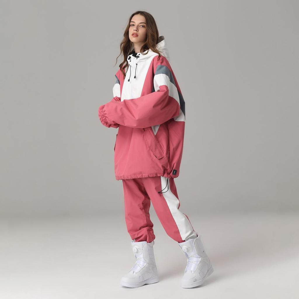 Unisex Hip Hop Style Waterproof & Windproof Snowboard Suit Set