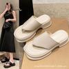 Summer New Thick-soled Toe Cool Slippers Women's Outer Wear Color Heightened Flip-flops Muffin Bottom Casual Sandals