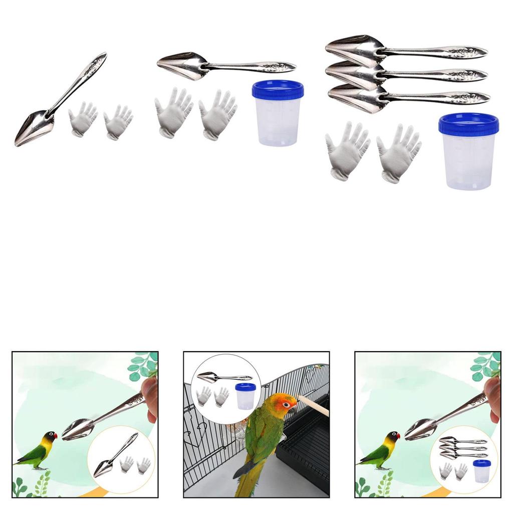 Vogelvoederlepel Draagbare Metalen Papegaai Voeder Schep Gemakkelijke Greep Duurzaam Handgereedschap voor Kleine Vogel Kooien Accessoires