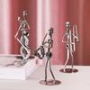Metal Guitar Player Statue Violin Band Man Model Classical Guitar Decoration Home Decor Scene