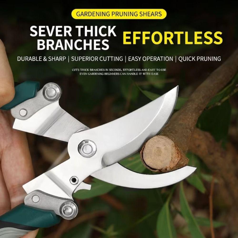 Stainless Steel Pruning Shears Foldable Sharp Blade Garden Scissors Labor Saving Safety Lock Branch Pruner Flower Trimming