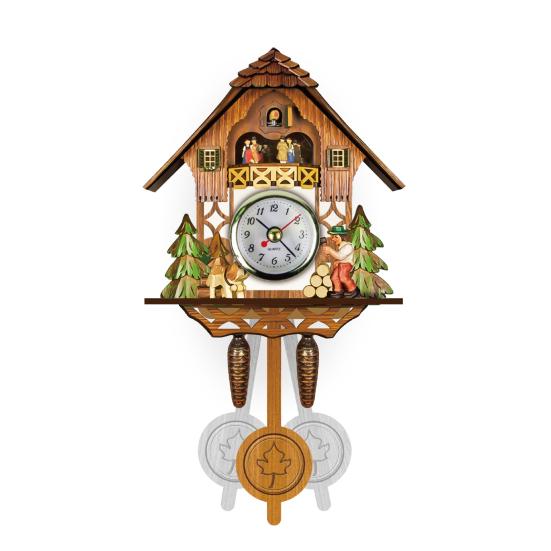 Wooden Wall Clock Precise Decorative Nordic Style Antique Wooden Hanging Clock for Living Room