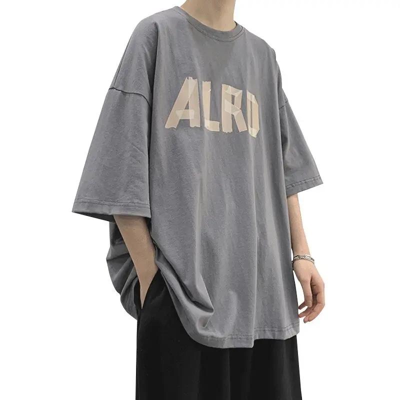 Καλοκαιρινό Ανδρικό Μπλουζάκι Κοντομάνικο Στυλ Χονγκ Κονγκ Street Harajuku Αγόρια All-match Φαρδύ Πουκάμισο Unisex Hip Hop Vintage Μπλουζάκια