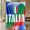 Italy Football Printed Flannel Blanket Skin Friendly Warm Decorative Throw for Indoor Couch Bed Daily Use
