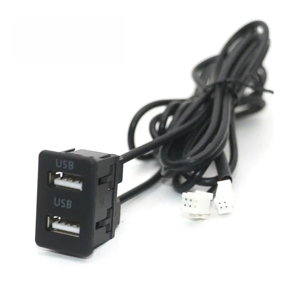 4 6 Pin Dual USB Dashboard Mount Panel Extension Shielded Truck Motorcycle Cable Head Car Player Unit Adapter Android Radio A3S9