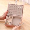 Portable Jewellery Box 2 Tier Jewellery Storage Cases Leather Jewelry for Women