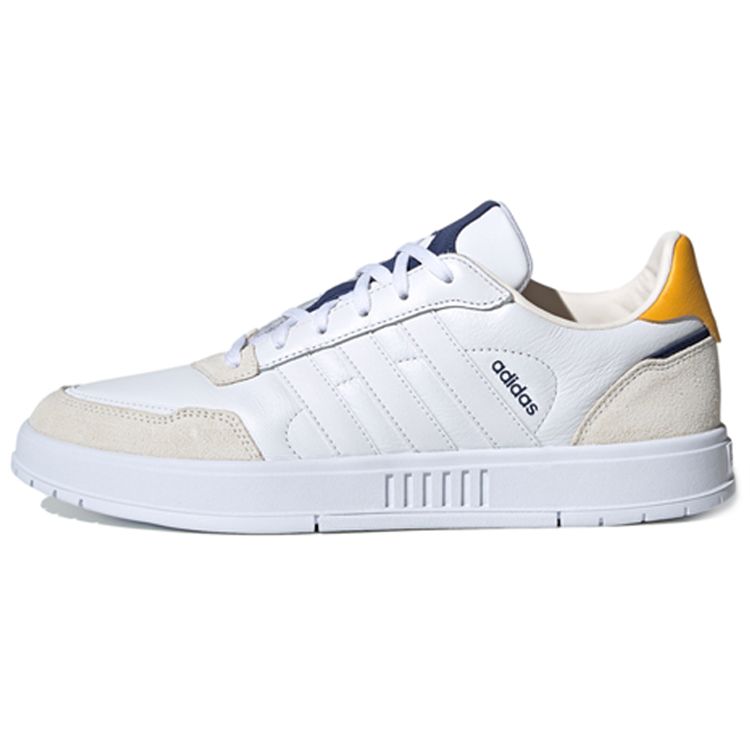 Adidas Neo Courtmaster Synthetic Leather Non-Slip Breathable Low-Top Skate Shoes Men Sneakers White Yellow FY8046