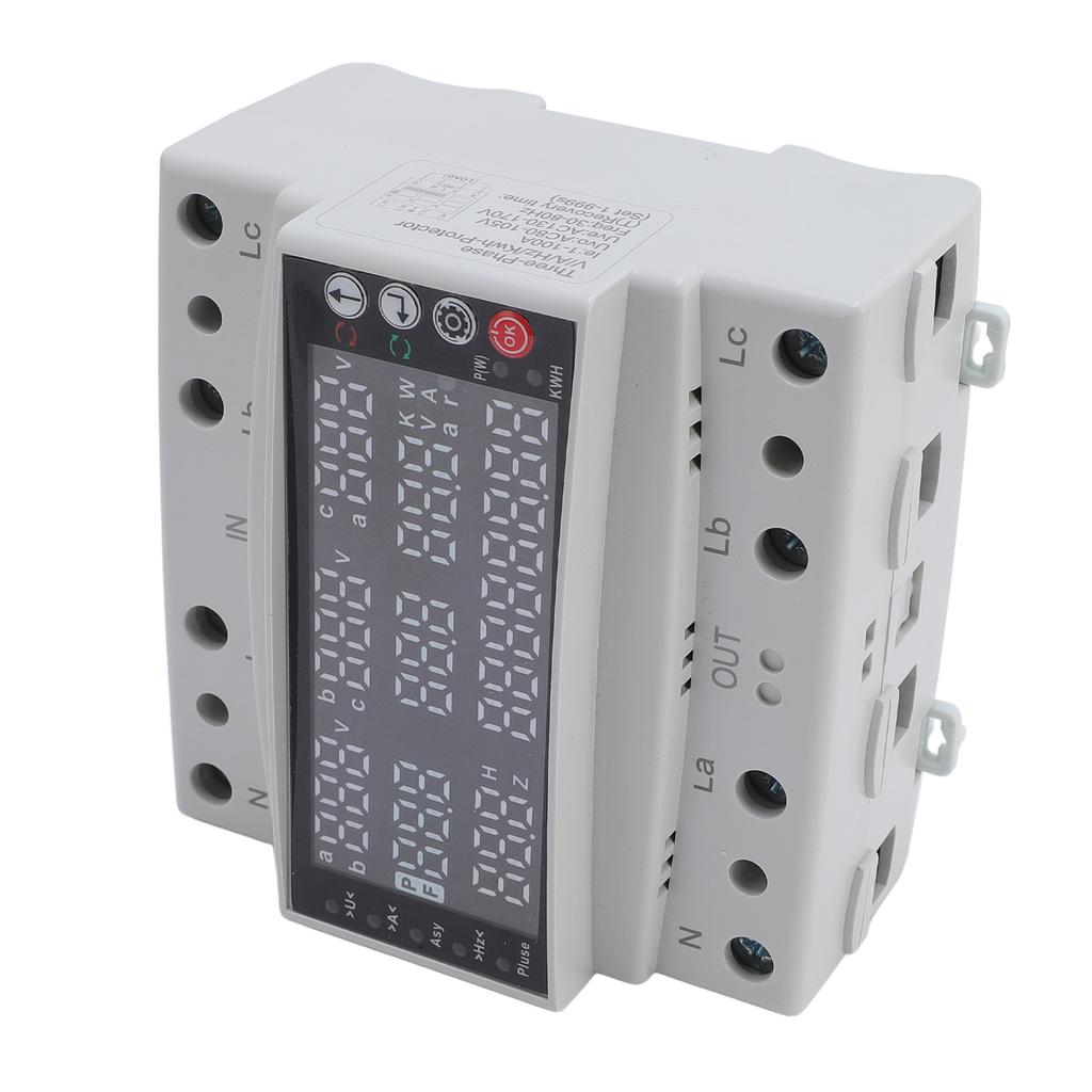 100A 3 Phase V A Hz Kws Protector Pa66 Multi Function Self Reset Voltage Adjustable Protector